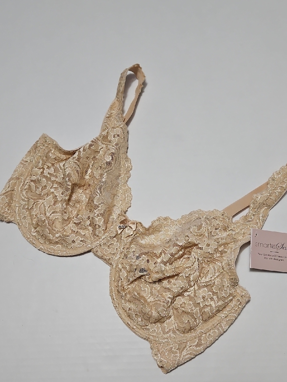 Smart & Sexy Lace Underwire Bra in Nude Size 38DDD